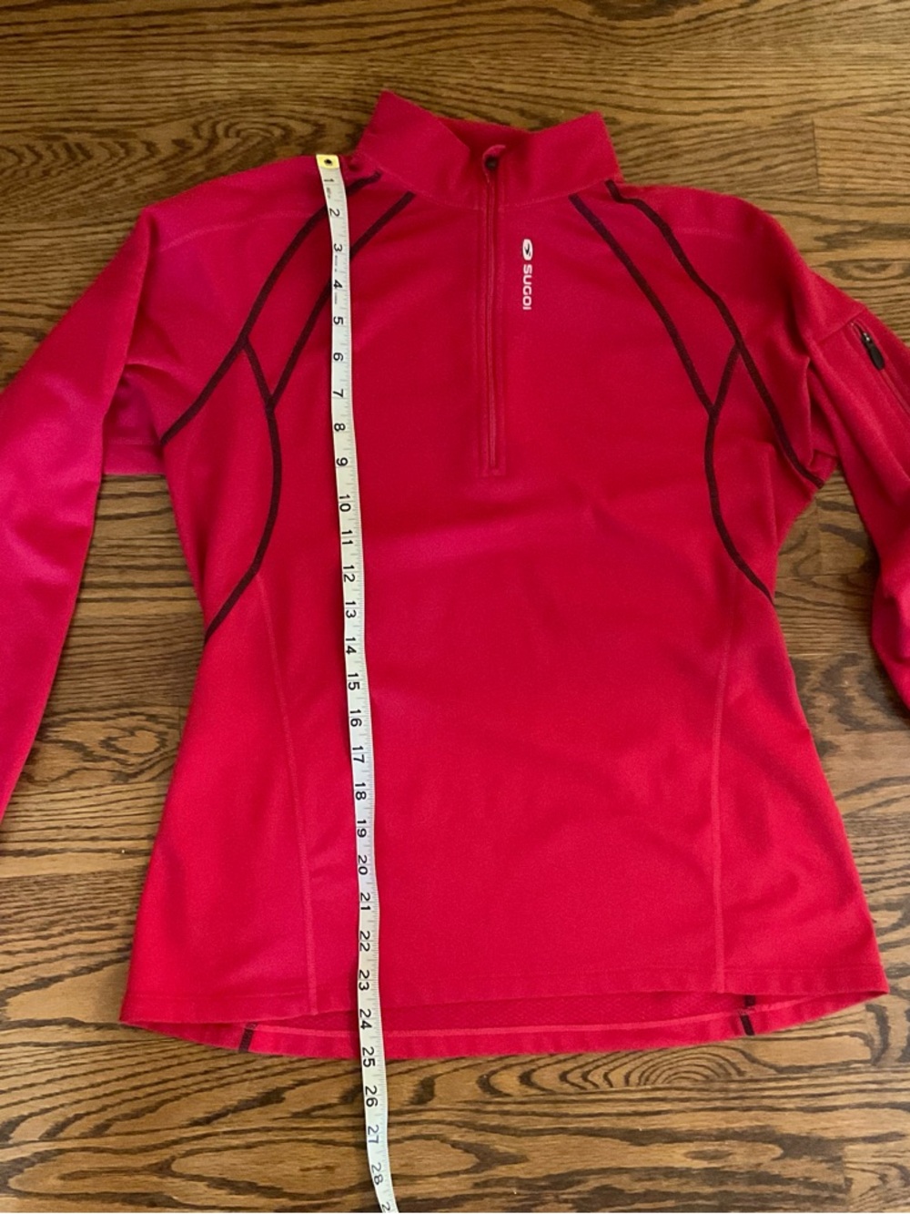 Sugoi Women’s Half Zip Top Red Long Sleeve Base Layer L